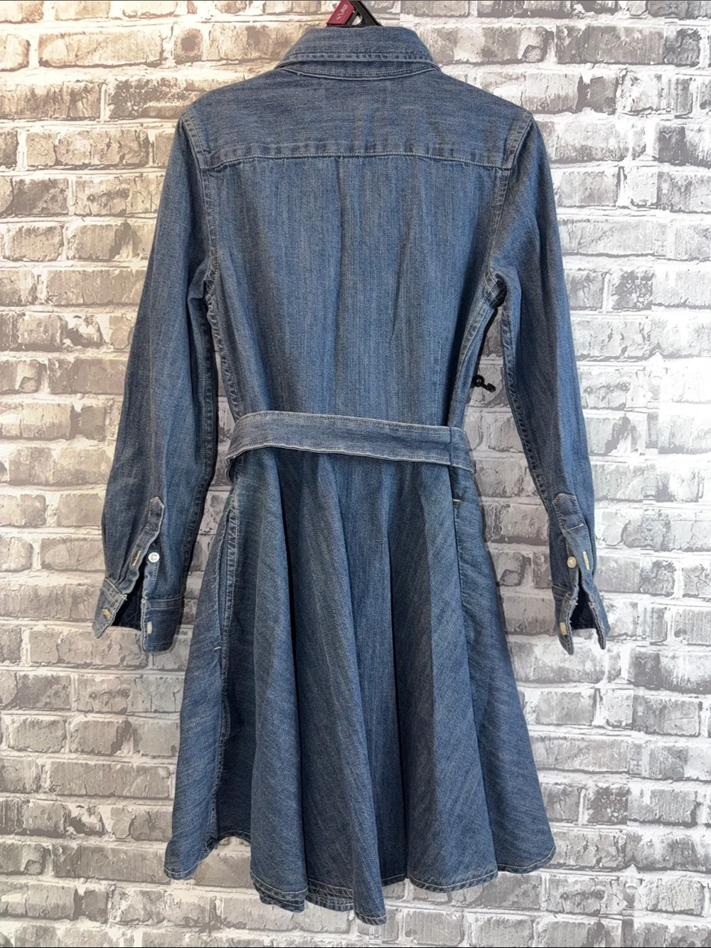 Ralph Lauren Indigo Denim Shirt Dress with Tie Belt